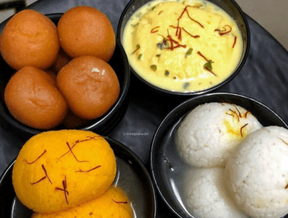 Indian dessert catering with Gulab Jamun and Rasmalai